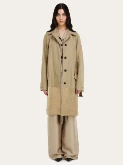 Duster coat with satin inserts - Women