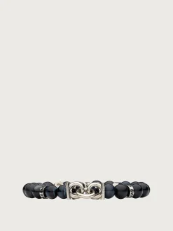 Elasticated bracelet with Gancini (20cm) - Men