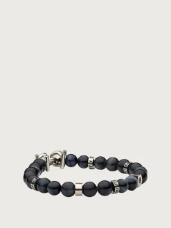 Elasticated bracelet with Gancini (20cm) - Men
