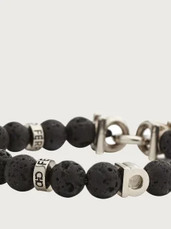 Elasticated bracelet with Gancini (18cm) - Men