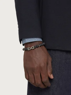 Elasticated bracelet with Gancini (18cm) - Men