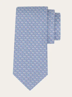Elephant print silk tie - Men