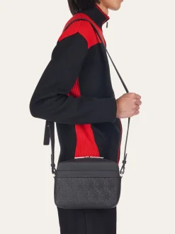 Embossed Gancini crossbody bag - Men