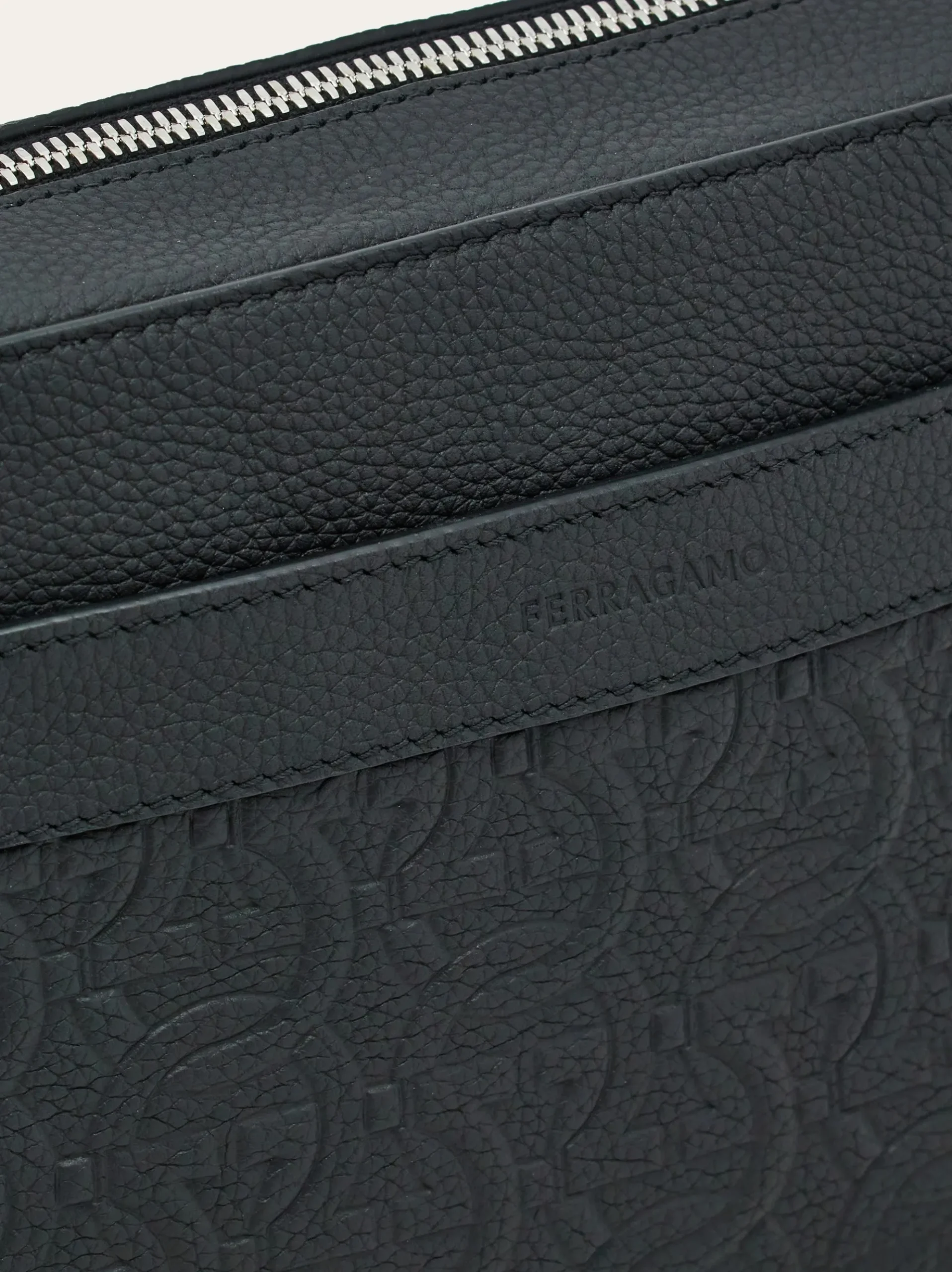 Embossed Gancini crossbody bag - Men