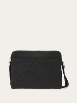 Embossed Gancini crossbody bag - Men