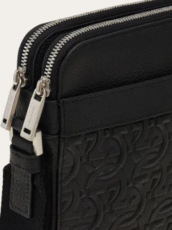Embossed Gancini crossbody bag - Men