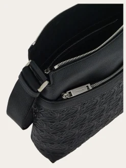Embossed Gancini messenger bag - Men