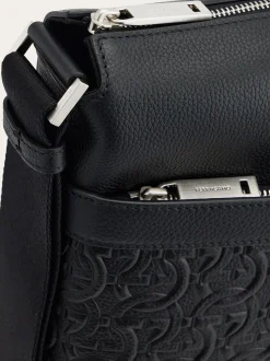 Embossed Gancini messenger bag - Men