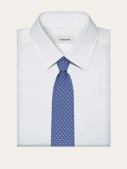 Equestrian print silk tie - Men