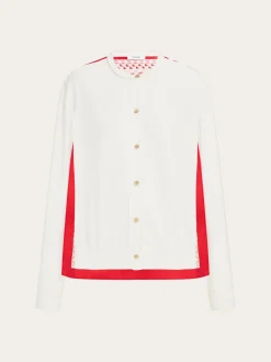 Feather show print crew-neck cardigan - Women