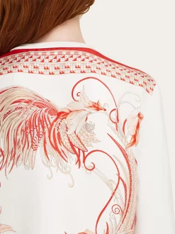 Feather show print crew-neck cardigan - Women