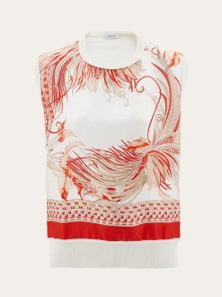 Feather show print sleeveless sweater - Women