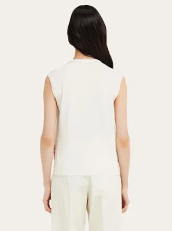 Feather show print sleeveless sweater - Women