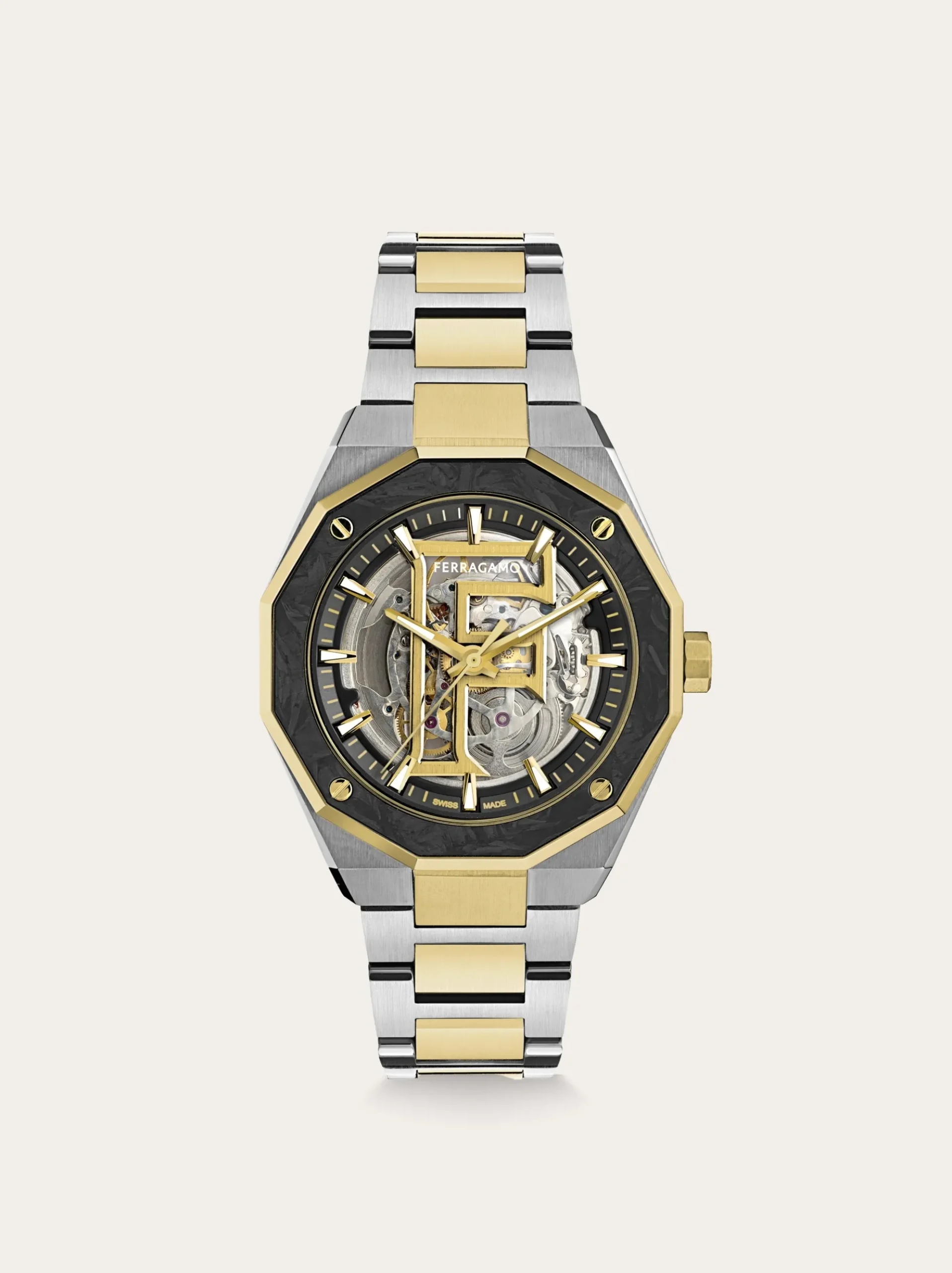 Ferragamo Edge Skeleton Watch - Men