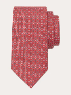 Ferragamo Monogram print silk tie - Men
