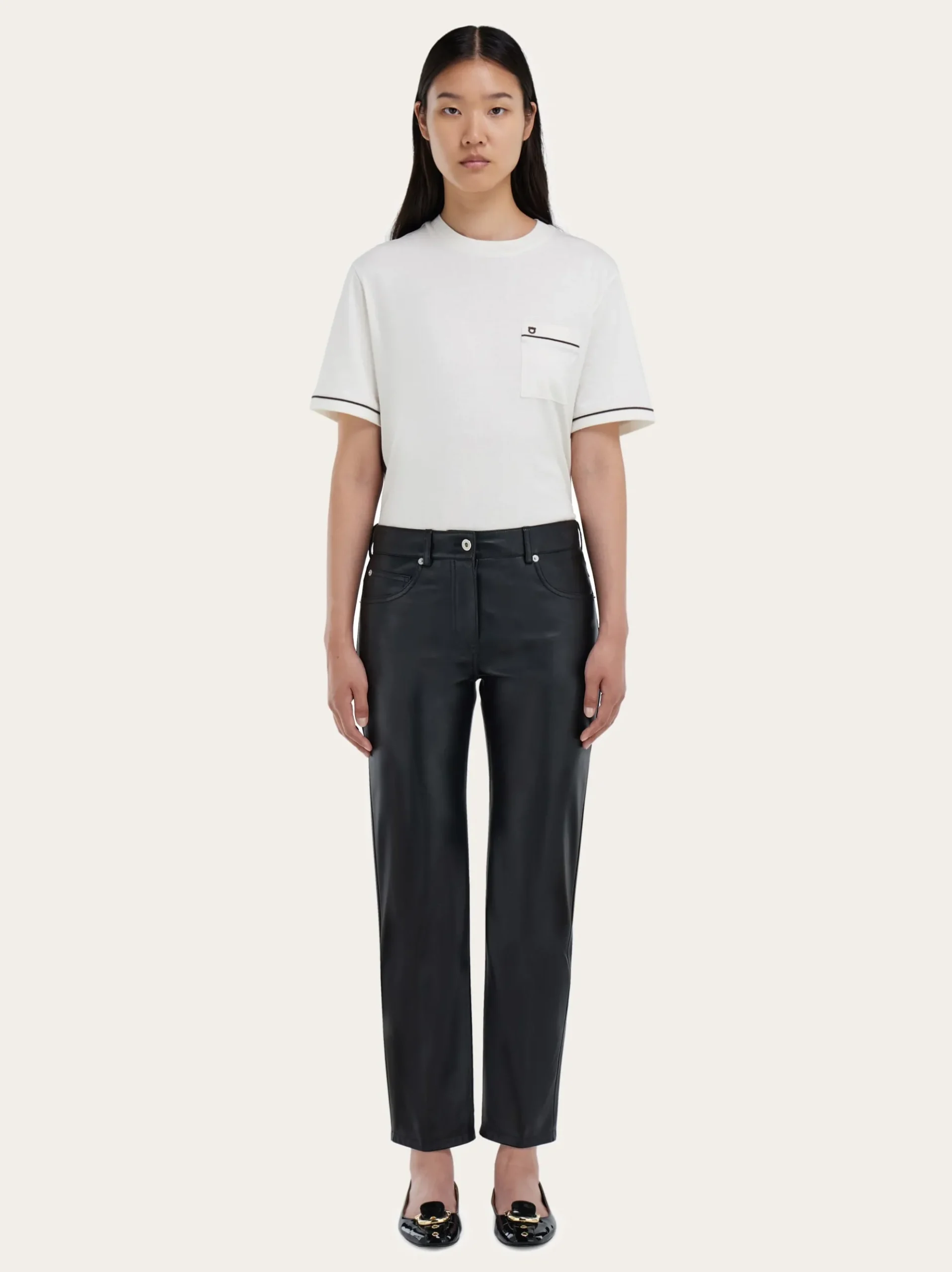 Five pocket trouser in nappa - Women