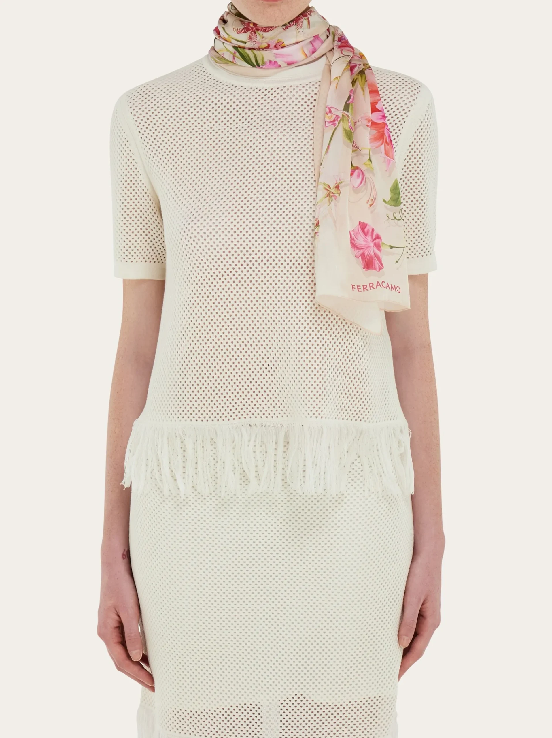 Floral bloom print silk scarf - Women
