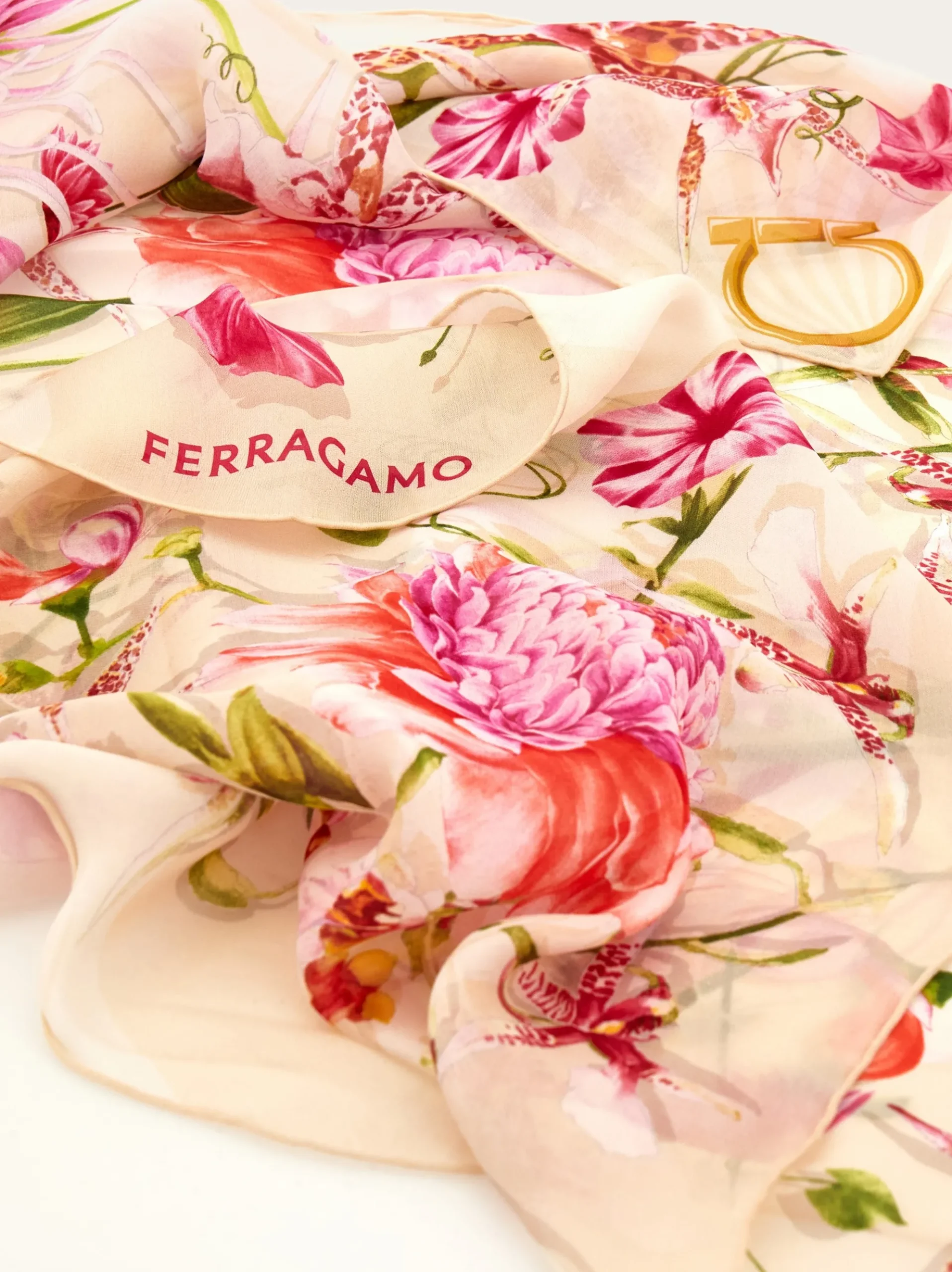 Floral bloom print silk scarf - Women
