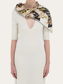 Floral bloom print silk scarf - Women