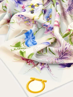 Floral bloom print silk scarf - Women