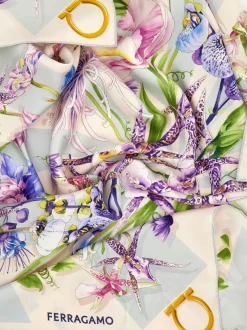 Floral bloom print silk scarf - Women