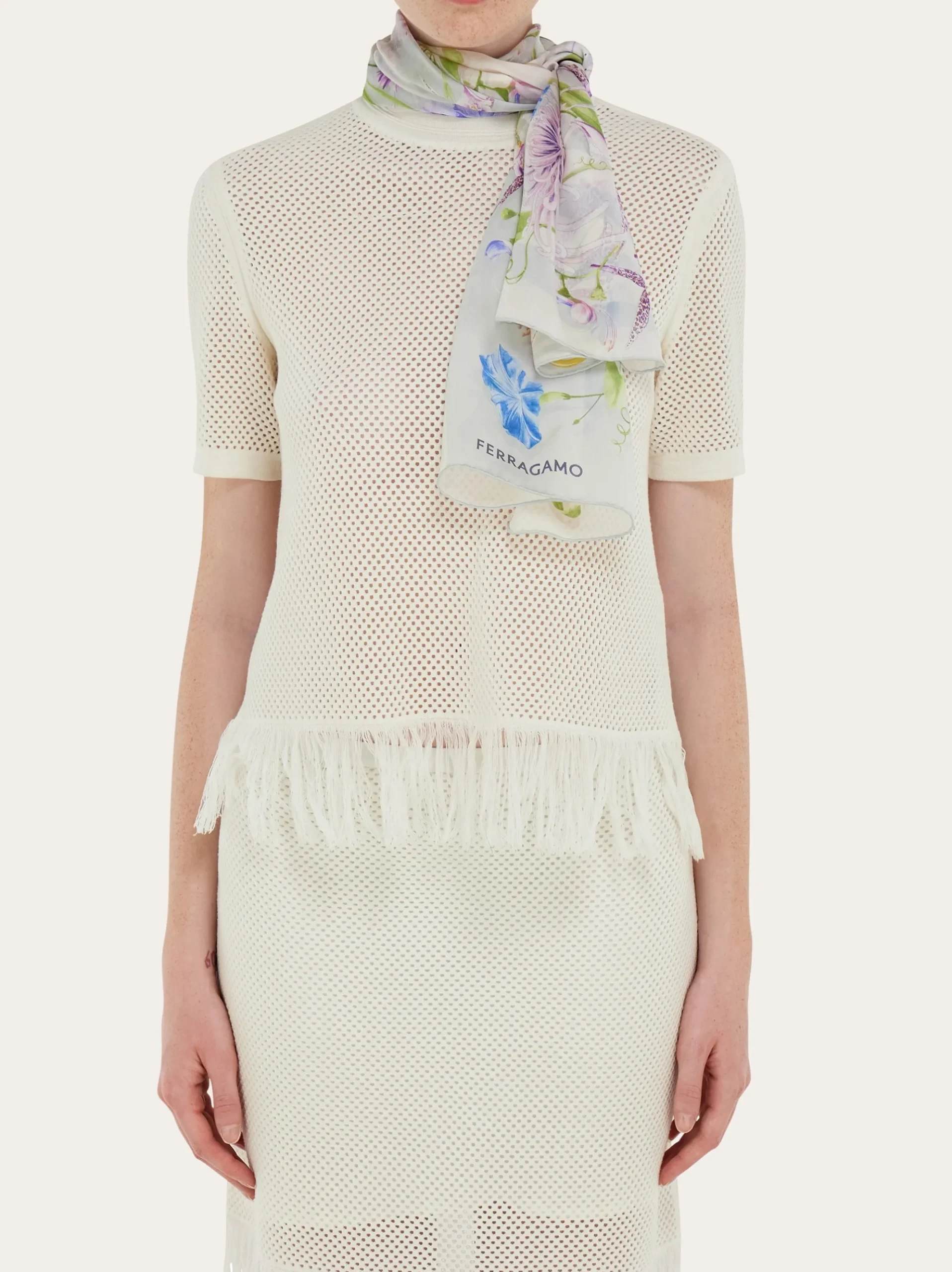 Floral bloom print silk scarf - Women