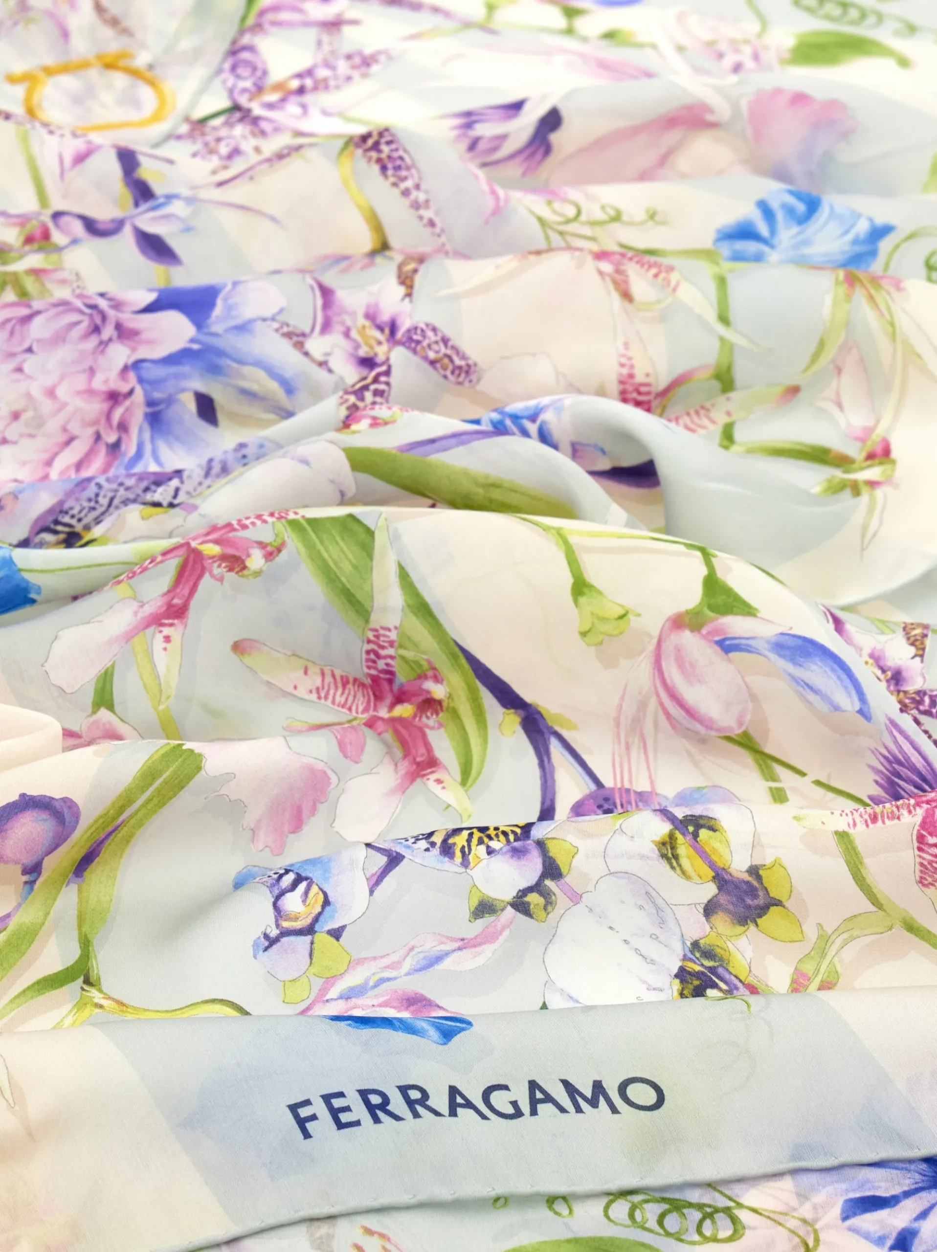 Floral bloom print silk scarf - Women