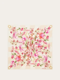 Floral bloom print silk scarf - Women