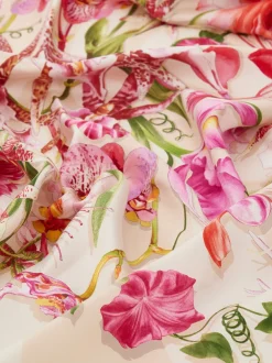 Floral bloom print silk scarf - Women