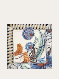 Flowers and Butterflies print silk scarf - Women