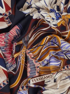 Flowers and Butterflies print silk scarf - Women