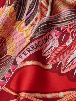 Flowers and Butterflies print silk scarf - Women