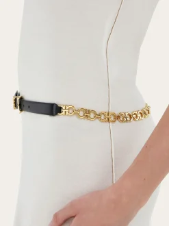 Gancini belt with chain - Women