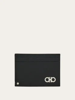 Gancini card holder with pull-out ID window - Men