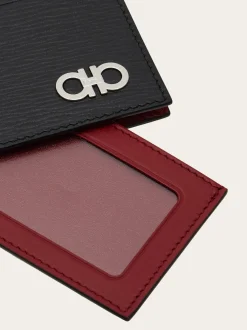 Gancini card holder with pull-out ID window - Men