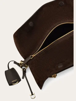 Gancini chain folded shoulder bag (S) - Women