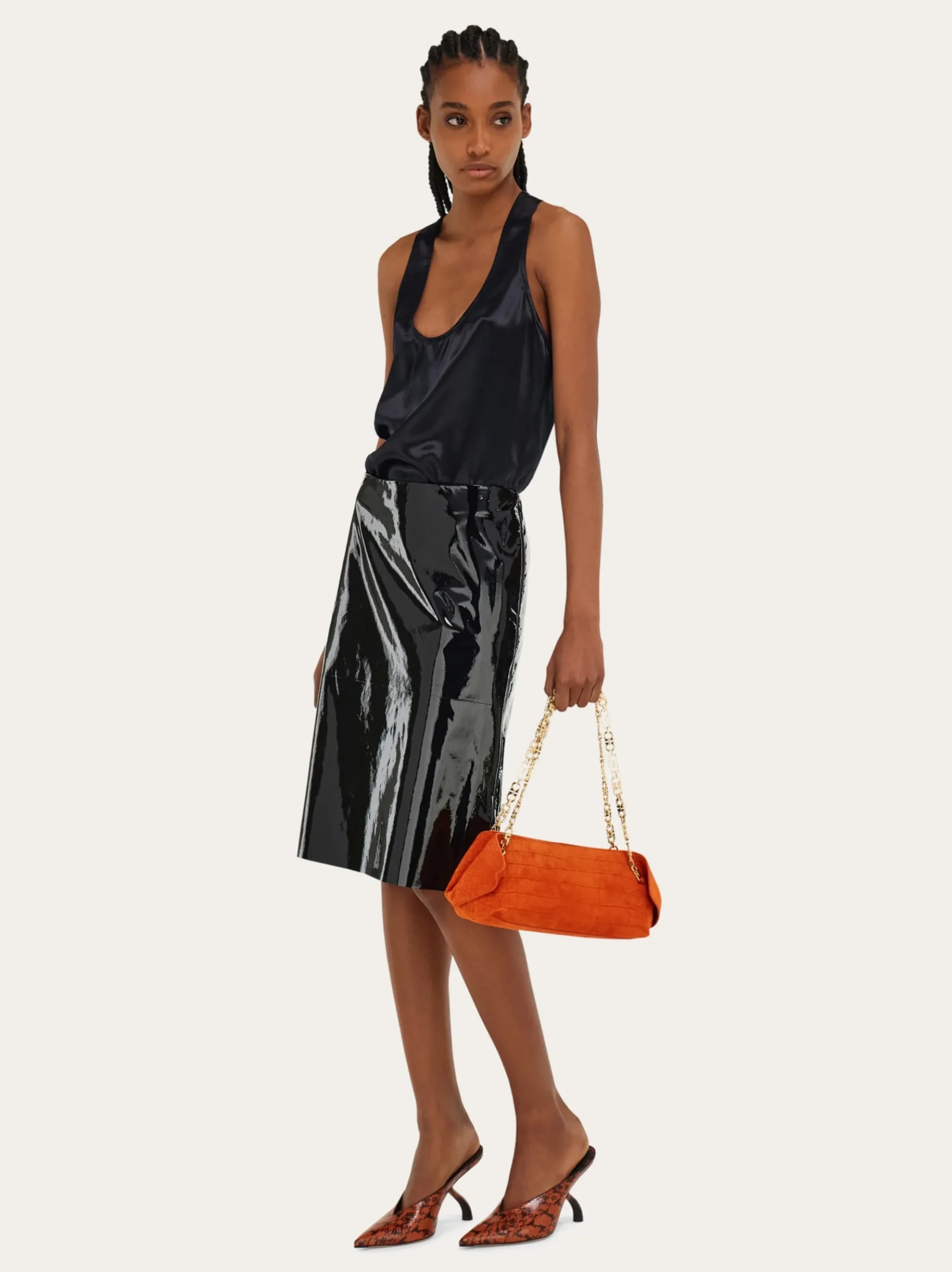 Gancini chain folded shoulder bag (S) - Women
