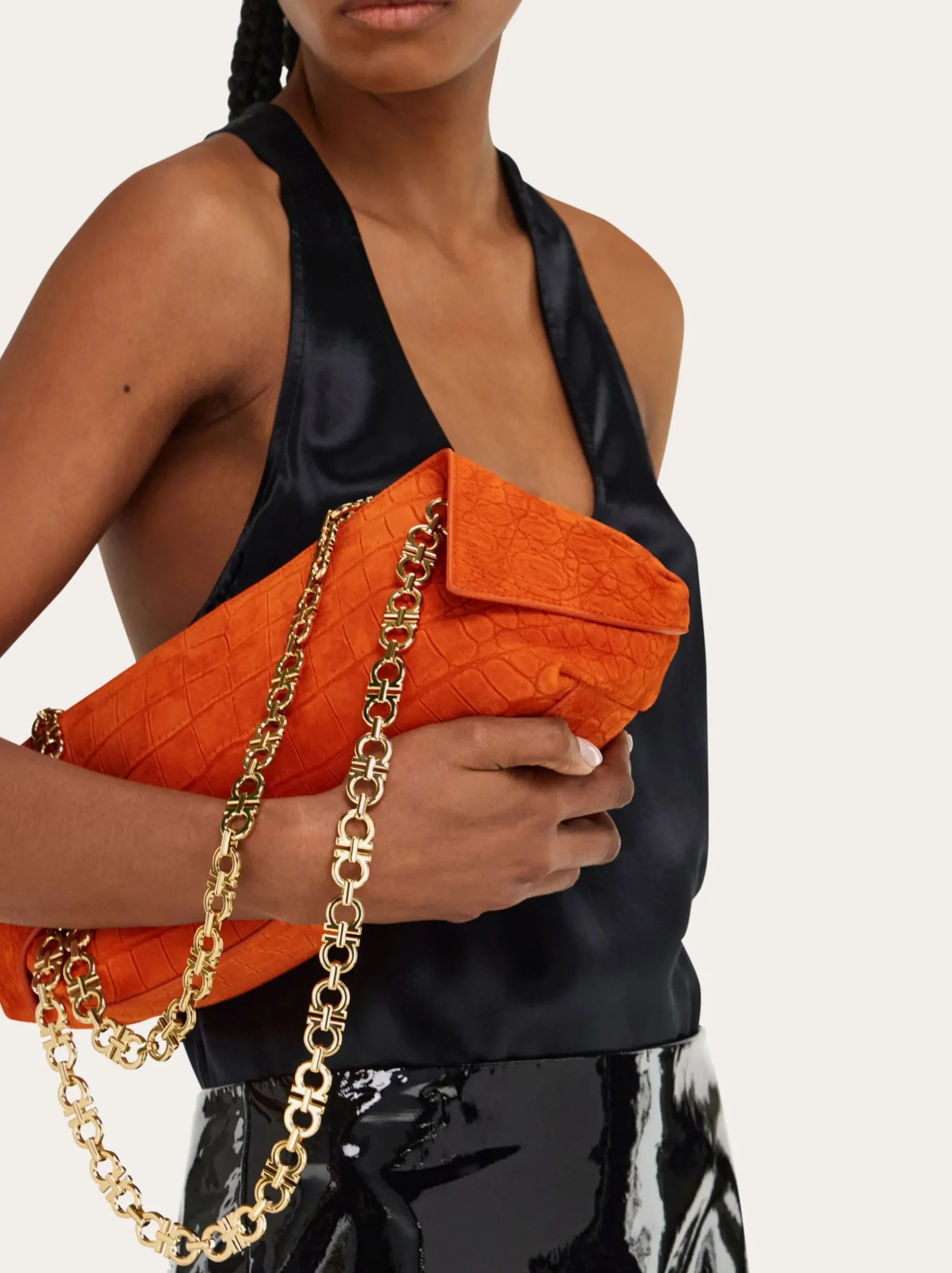 Gancini chain folded shoulder bag (S) - Women