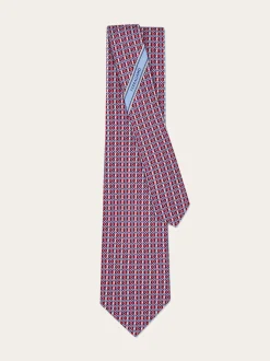 Gancini chain print silk tie - Men