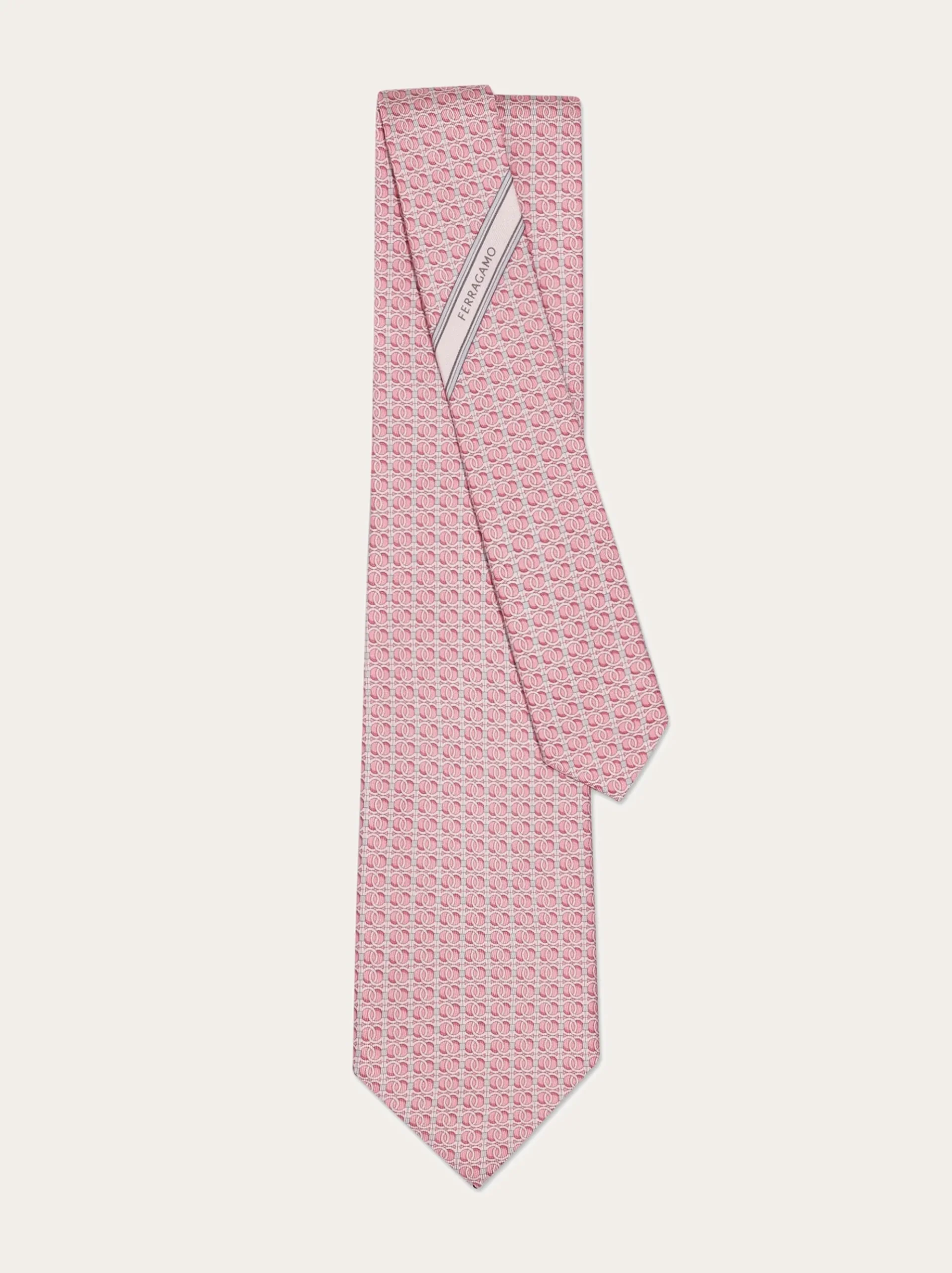 Gancini chain print silk tie - Men