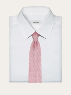 Gancini chain print silk tie - Men