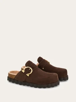 Gancini clog with rippled sole detail - Women