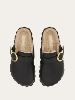 Gancini clog with rippled sole detail - Women