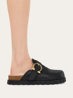 Gancini clog with rippled sole detail - Women