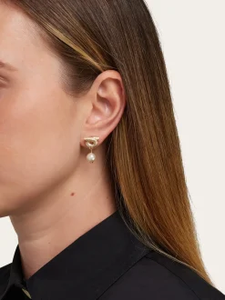 Gancini earrings with pearls and crystals - Women