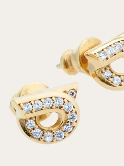 Gancini earrings with rhinestones (S) - Women