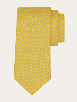 Gancini flower print silk tie - Men