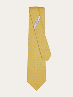 Gancini flower print silk tie - Men