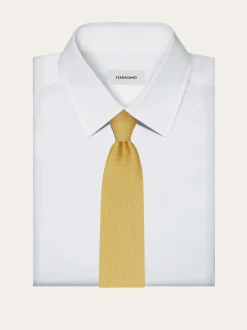 Gancini flower print silk tie - Men