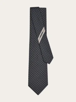 Gancini jacquard silk tie - Men